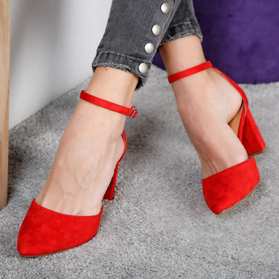 Дамски обувки на ток Amiliya - Red