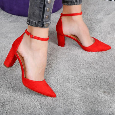 Дамски обувки на ток Amiliya - Red