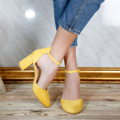 Дамски обувки на ток Rozy - Yellow