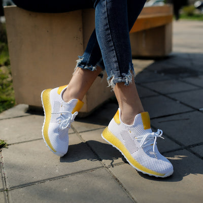 Дамски маратонки  Erna - White/Yellow