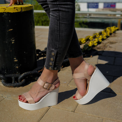 Дамски сандали на платформа Roberta  –  Pink