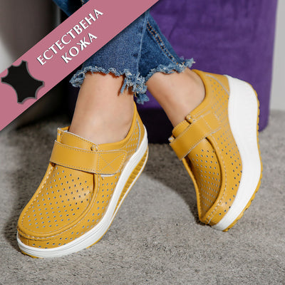 Дамски обувки на платформа Brynn - Yellow