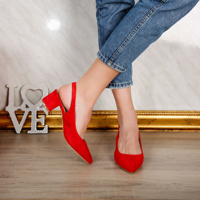 Дамски обувки на ток Ann - Red