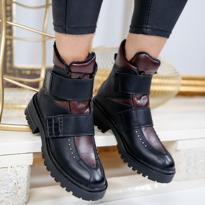 Качествени дамски боти Alisea - Burgundy