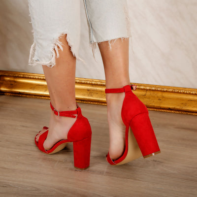 Дамски сандали на ток Melina - Red