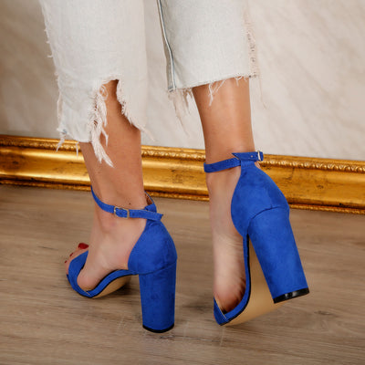 Дамски сандали на ток Melina - Blue