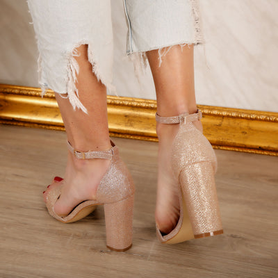 Дамски сандали на ток  Olana - Rose Gold