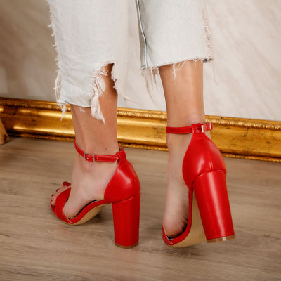 Дамски сандали на ток Delinda - Red