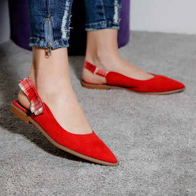 Дамски обувки с ток Tivena - Red