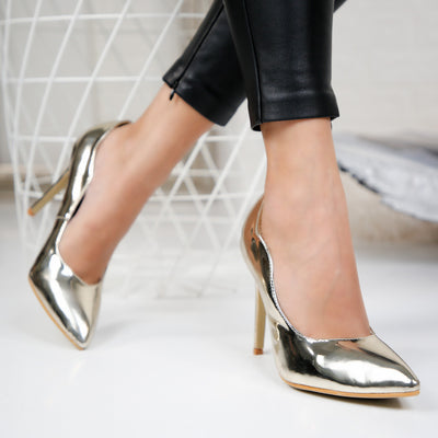 Дамски обувки на ток Pearl - gold