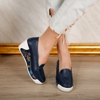 Дамски обувки на платформа Iris  –Navy
