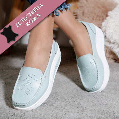 Дамски обувки на платформа Deana - Light Blue