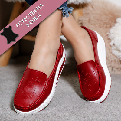 Дамски обувки на платформа Deana - Red