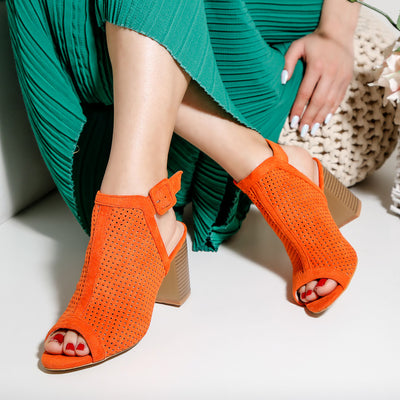 Дамски сандали на ток Eleonor - Orange