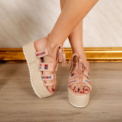 Дамски сандали на платформа Kammie – Pink