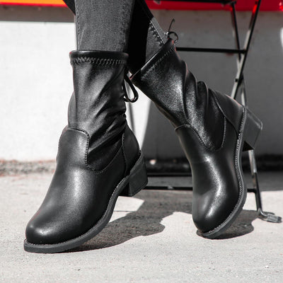 Дамски боти Miara - Black Leather