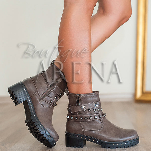 Дамски боти Alesia - Khaki. Елегантни и удобни.