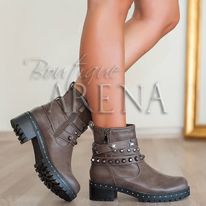 Дамски боти Alesia - Khaki. Елегантни и удобни.