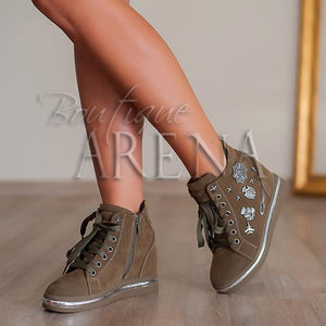 Дамски кецове на платформа Holly Khaki 