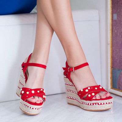Дамски сандали на платформа Rossie – Red