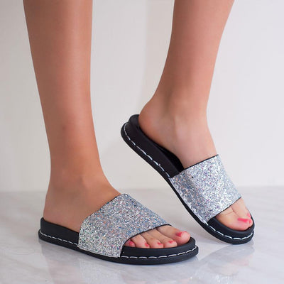 Дамски чехли SPARKLE FASHION – Silver