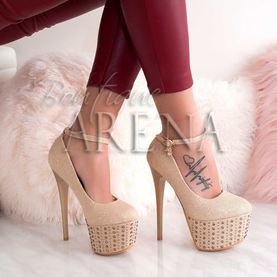 Дамски обувки с ток Amora - Gold 