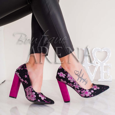 Дамски обувки на ток Leandra - fuschia