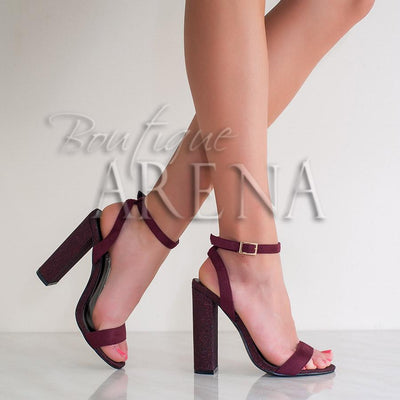 Дамски сандали на ток ALIA – WINE RED
