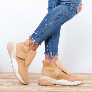 Дамски кецове на платформа  Lili - Beige